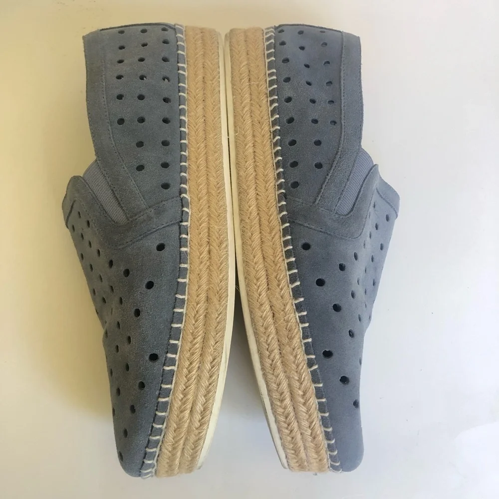 Steve Madden Women’s Widmer Suede Espadrille Platform Perforated Sneaker Size 11